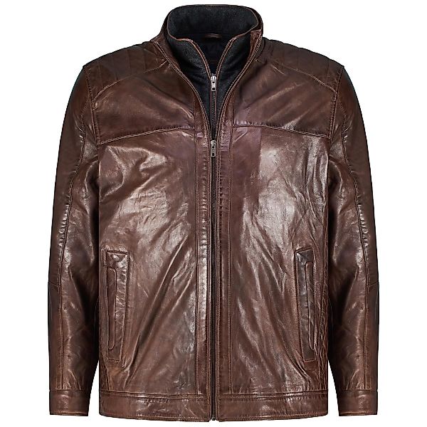 North Lederjacke im Biker-Stil Farbe dunkelbraun Größe: 8XL günstig online kaufen