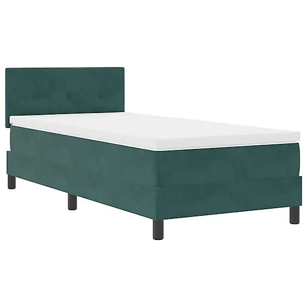 vidaXL Boxspringbett mit Matratze Dunkelgrün 80 x 200 cm Stoff 3339137 günstig online kaufen