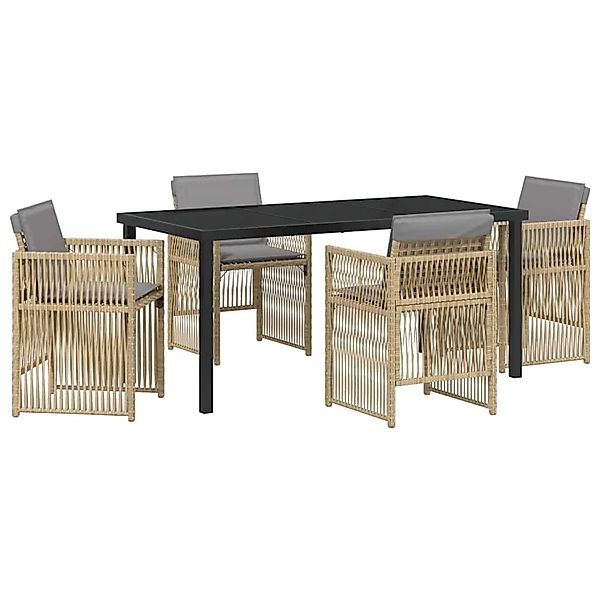 vidaXL Garten Essgruppe 5-Tlg Beige Poly Rattan 3380671 günstig online kaufen