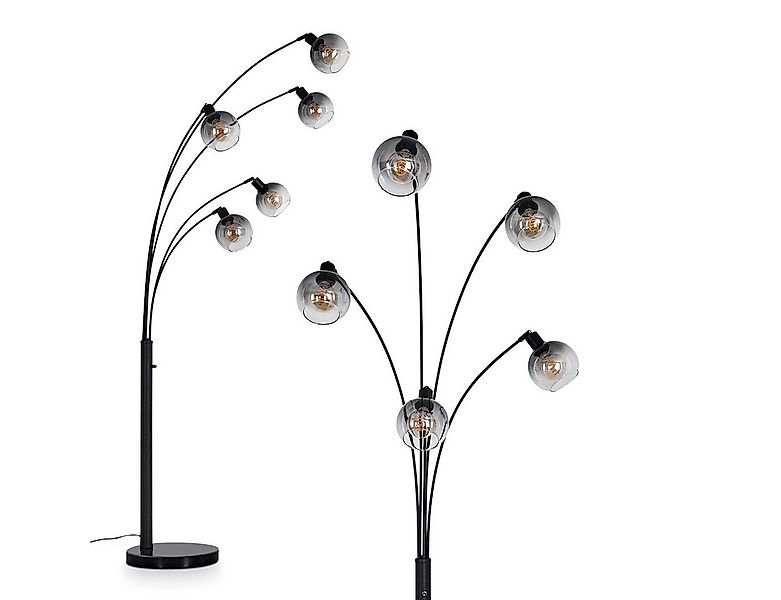 hofstein Stehlampe Stehlampe aus Metall/Glas in Schwarz/Rauchglas/Klar, ohn günstig online kaufen
