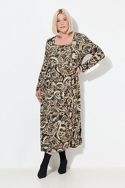 Ulla Popken Maxikleid Maxikleid Paisley A-Linie Carré-Ausschnitt Langarm günstig online kaufen