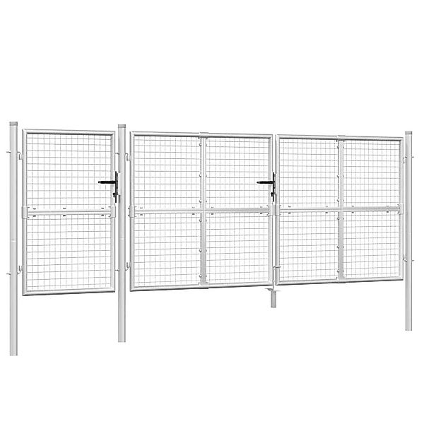 vidaXL Gartentor Mesh-Gartentor Silbern 400x175 cm günstig online kaufen