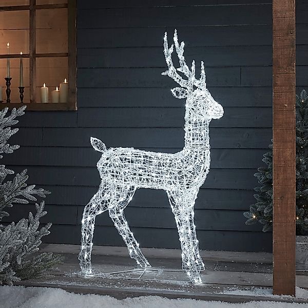 Lights4fun LED-Dekofigur LED-Rentier Hirsch M Swinsty, Weihnachtsbeleuchtun günstig online kaufen