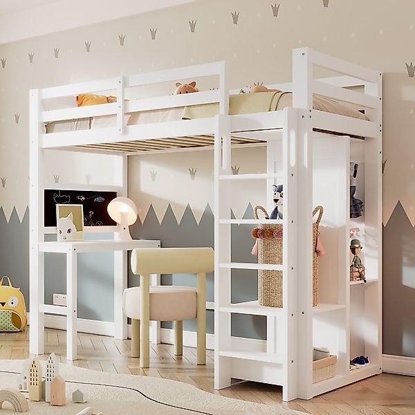Ulife Hochbett Kinderbett mit Schreibtisch, offenen günstig online kaufen