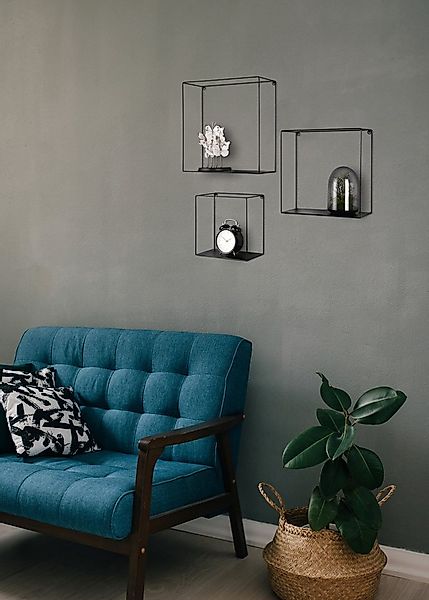 MIRRORS AND MORE Wandregal Rita, Set 3-tlg., Dekorative Regale, Metallrahme günstig online kaufen