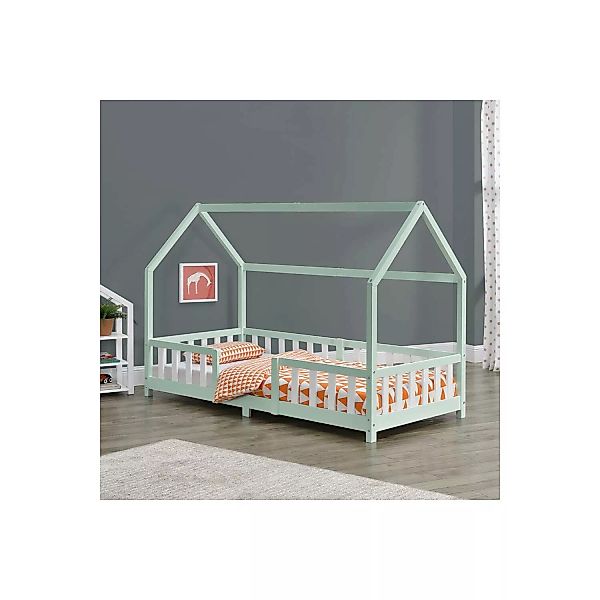 Bett für Kinder mit Dach und Rausfallschutz SORO-100 Liegefläche 90x200 cm, günstig online kaufen