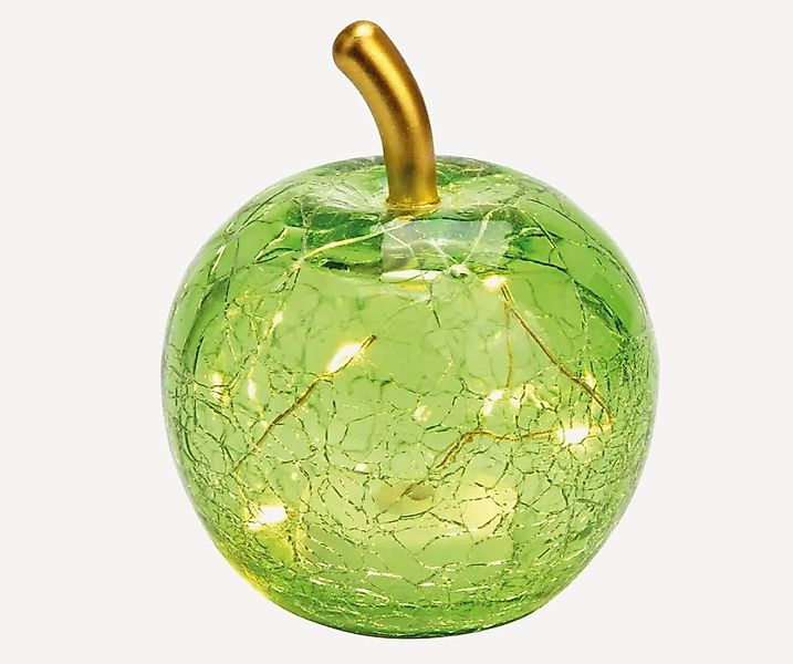 Seyila Home Dekofigur Dekorative Glas Apfel Leuchte mit LED, Crackle-Effekt günstig online kaufen