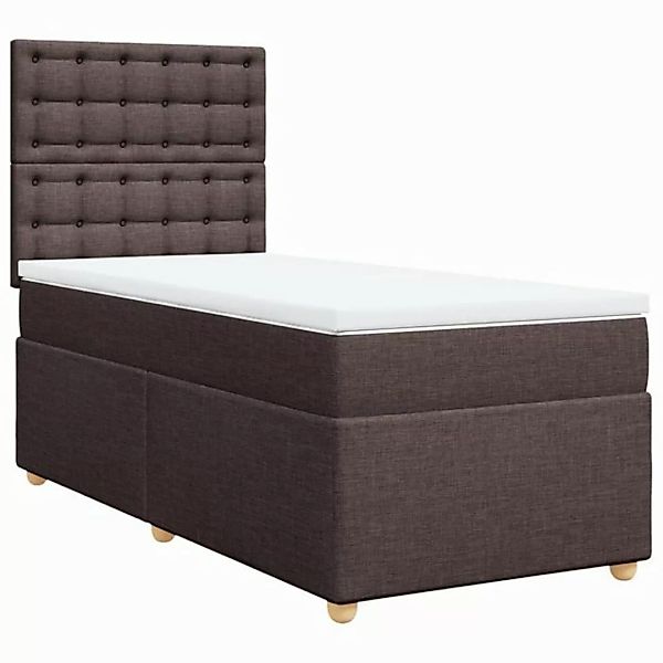 vidaXL Bett Boxspringbett mit Matratze Dunkelbraun 90x200 cm Stoff günstig online kaufen