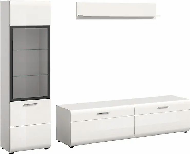 INOSIGN Wohnwand »FLORENZ, 3-teilige Wohn-Kombination, hochwertige MDF-Fron günstig online kaufen