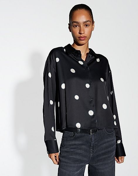 OPUS Langarmbluse FAMENA DOT Boxy aus Satin günstig online kaufen