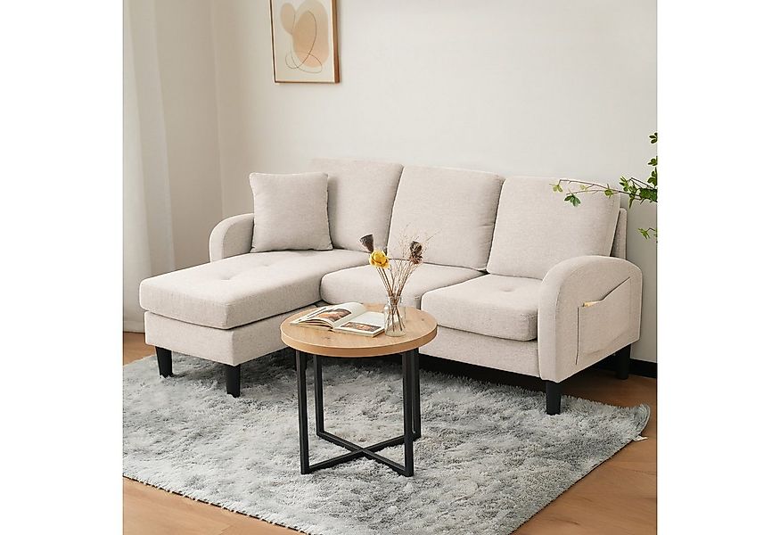 Ulife Ecksofa L-förmiges Ecksofa mit Chaiselongue, 3-Sitzer, 185 x 118 x 82 günstig online kaufen