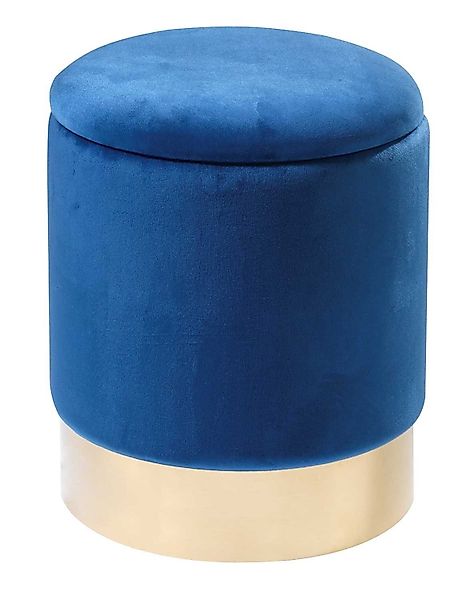 Home4You Sitzhocker, Ø 31 cm, Dunkelblau, günstig online kaufen