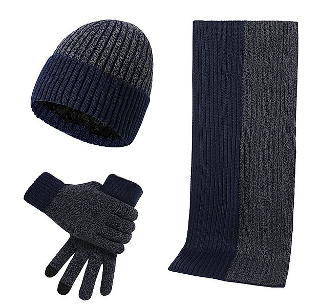 Blusmart Mütze & Schal Farbblock-Strickschal, Mütze, Handschuhe (Unisex win günstig online kaufen