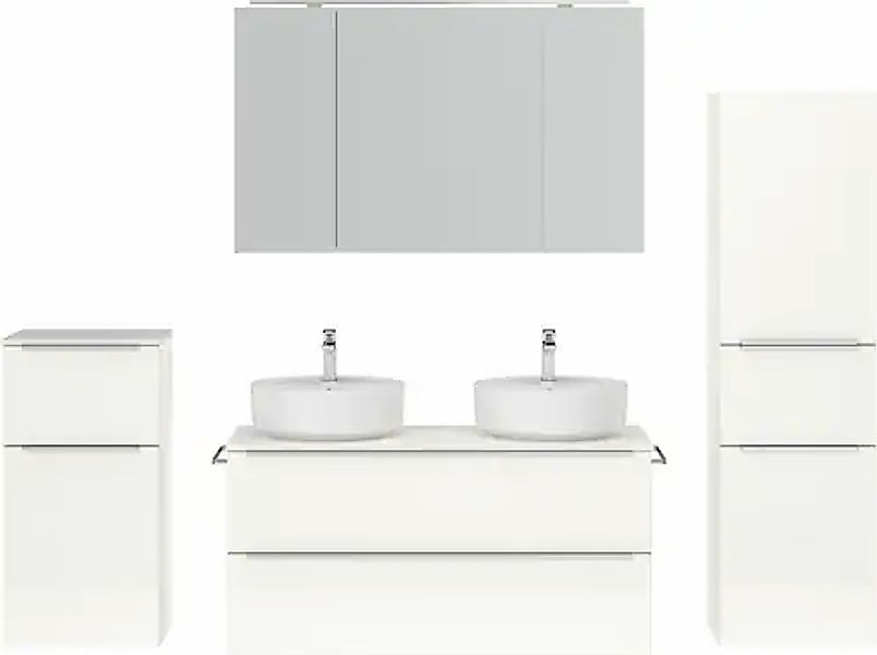nobilia® Badmöbel-Set »Alvene« vormontiert, mit Soft-Close, 4 Stk. tlg. günstig online kaufen