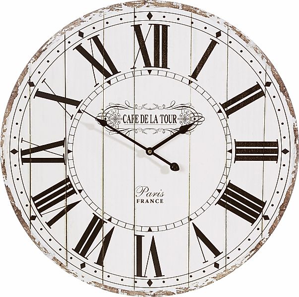 Home affaire Wanduhr ""Cafe de la tour"", römische Ziffern, rund, Ø 60 cm, günstig online kaufen