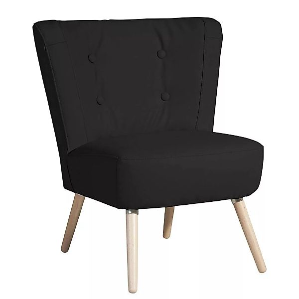 Wohnzimmer Sessel schwarz klein im Retrostil 80 cm hoch günstig online kaufen