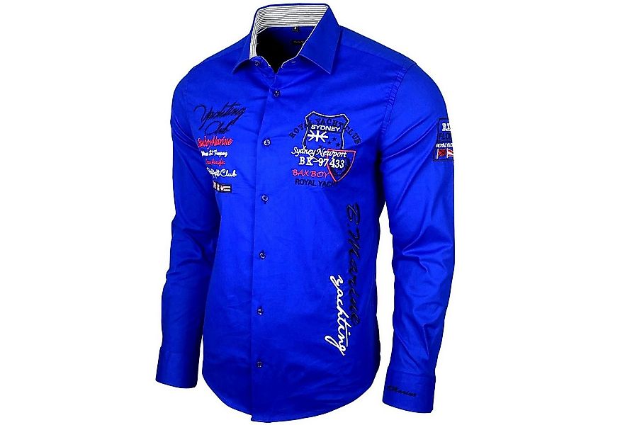 Baxboy Langarmhemd Baxboy Edel Dezent Herren Hemd Stickerei Hemden Kontrast günstig online kaufen