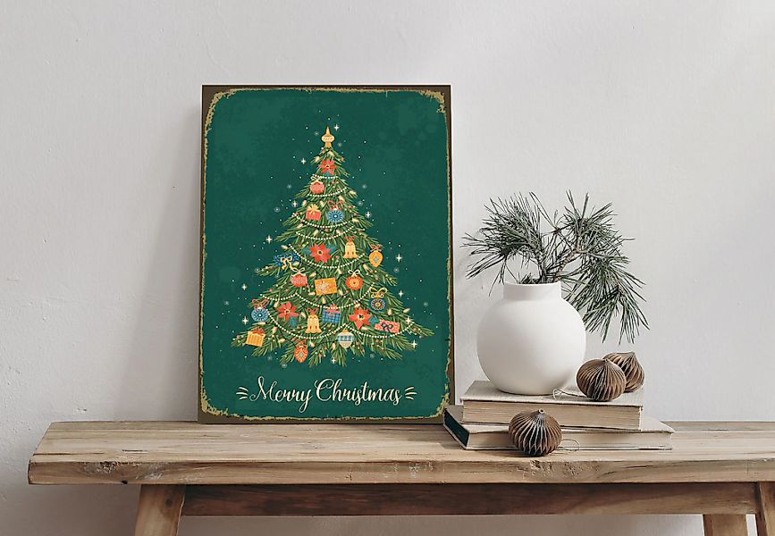 queence Alu-Dibond-Druck "Weihnachtsbaum", (1 St.), Merry Christmas, Grün, günstig online kaufen