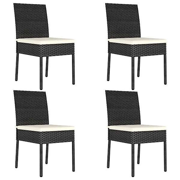 vidaXL Garten-Essstühle 4 Stk Poly Rattan Schwarz 315107 günstig online kaufen
