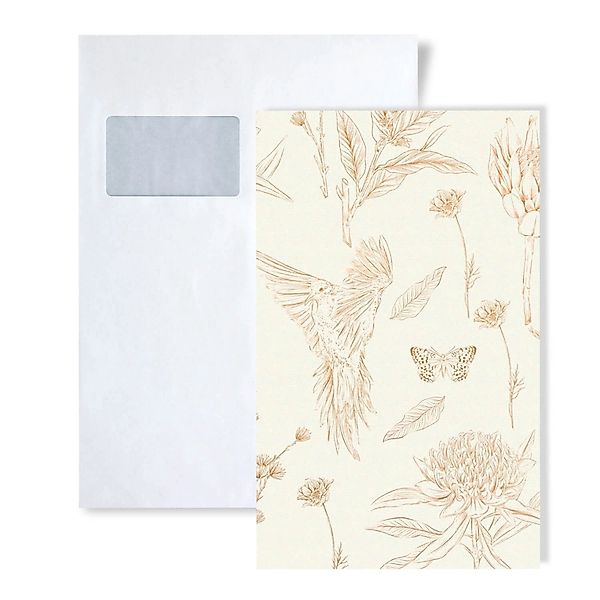 PROFHOME 1 MUSTERSTÜCK S-394291-GU DIN A4 MUSTER der Blumen Tapete günstig online kaufen