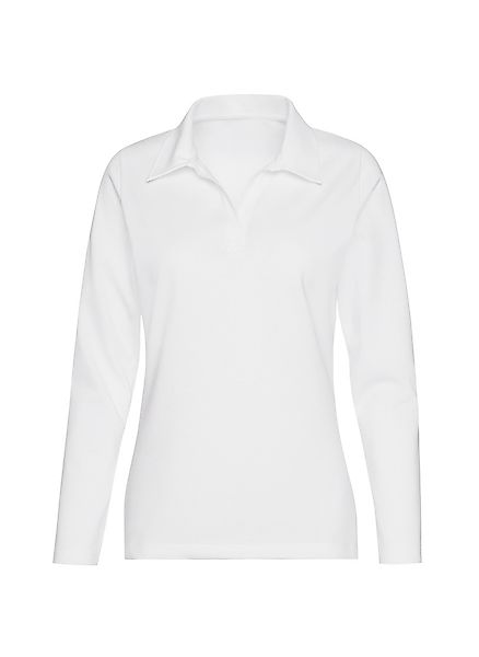 Trigema Poloshirt "TRIGEMA Langarm Poloshirt ohne Knopfleiste" 1 Stk. günstig online kaufen