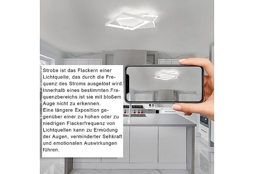 ZMH LED Deckenleuchte Modern Design Wohnzimmerlampe mit Fernbedienung Metal günstig online kaufen