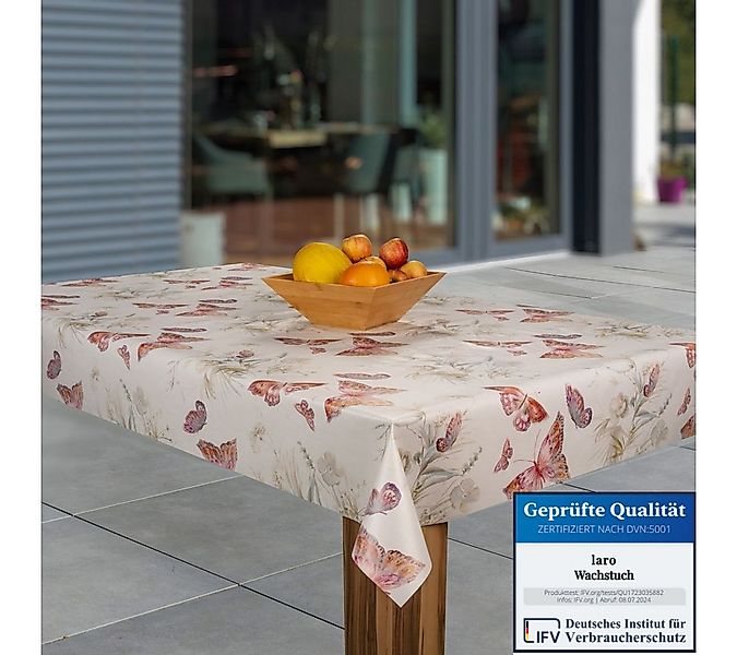 laro Tischdecke Wachstuch-Tischdecken Abwaschbar Schmetterling rot braun re günstig online kaufen