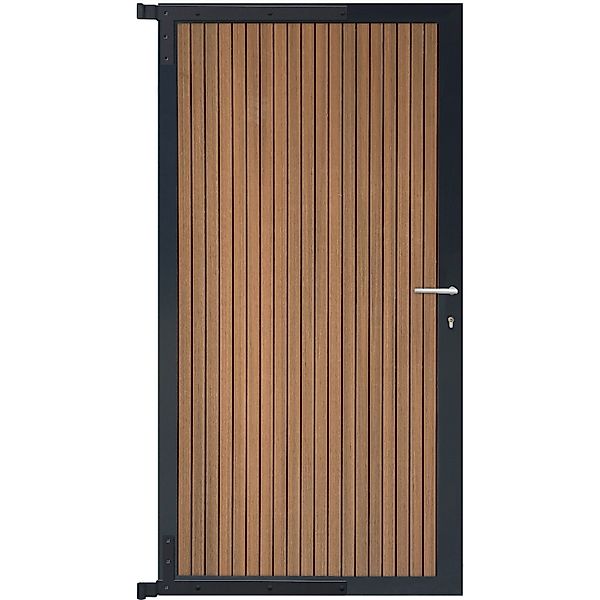 GartenLand Steckzauntor Shadowline Vertikal ca. 90 x 175 cm WPC Mahagoni Al günstig online kaufen