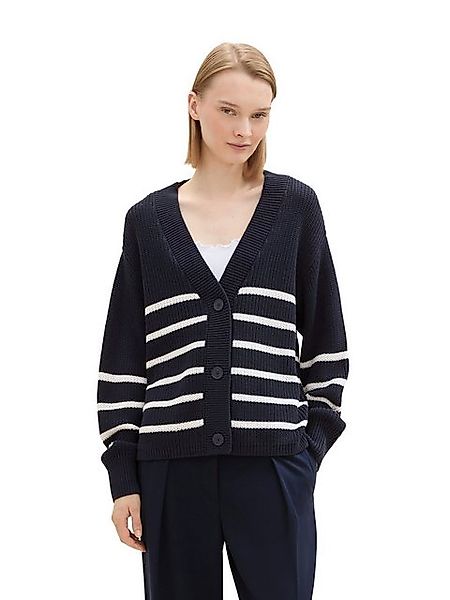 TOM TAILOR Denim Cardigan mit Strickstruktur und Knopfleiste günstig online kaufen