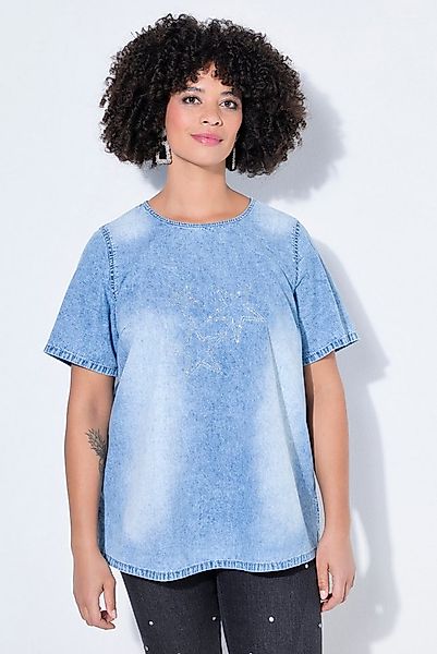 Angel of Style Druckbluse Blusenshirt oversized Jeanslook Glitzersterne günstig online kaufen