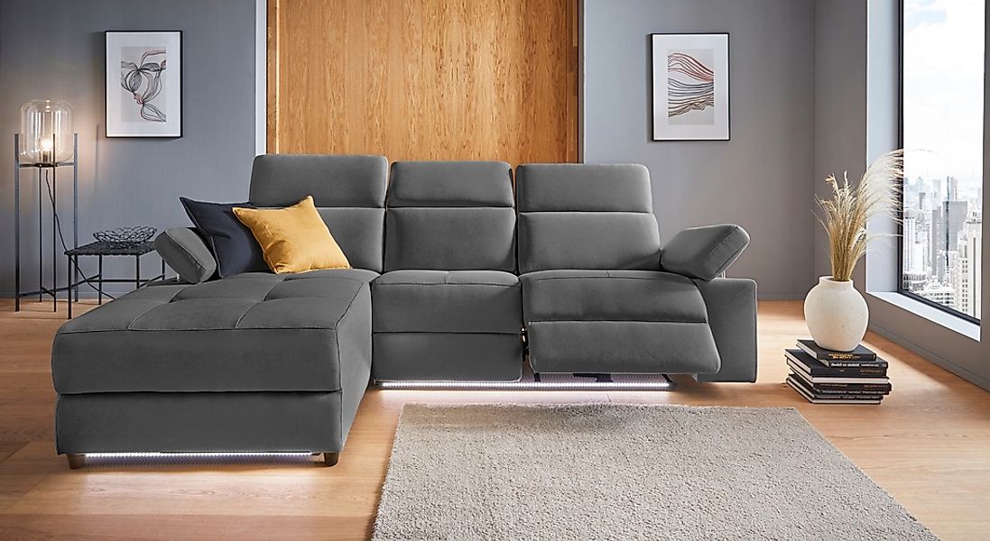Places of Style Ecksofa »Kilado, L-Form,«, mit Relaxfunktion, verstellbarer günstig online kaufen