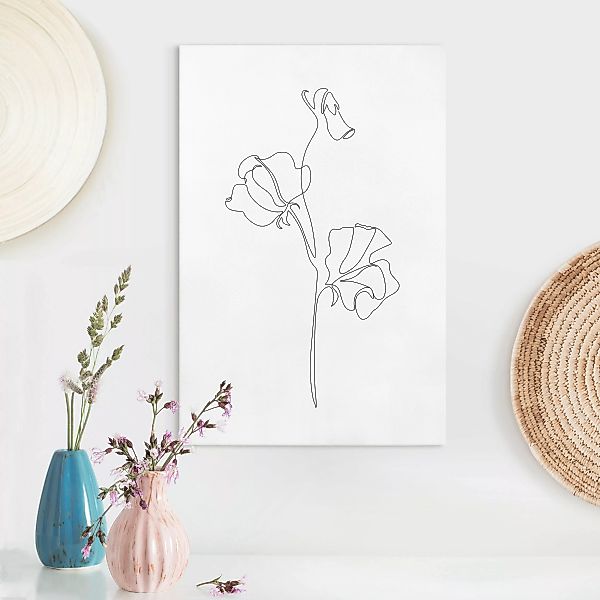 Leinwandbild Line Art Blumen - Erbsenpflanze günstig online kaufen
