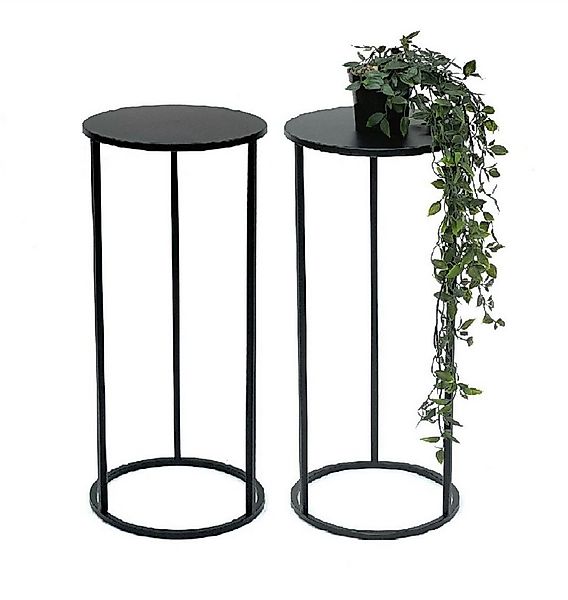 DanDiBo Blumenhocker 2x Metall Schwarz Rund 60 cm Blumenständer Beistelltis günstig online kaufen