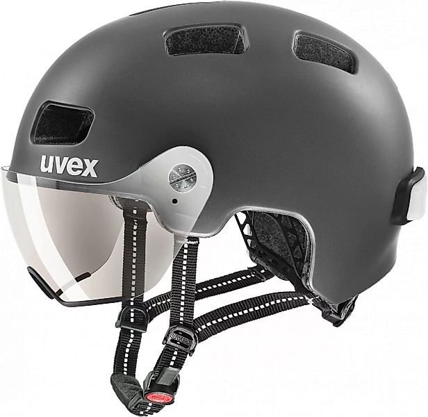 uvex Rush Visor Fahrradhelm (Größe: 55-58 cm, 02 dark silver mat) günstig online kaufen