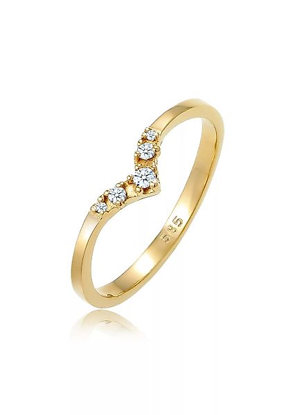 Elli DIAMONDS Verlobungsring "Verlobungsring V-Form Diamant 0.07 ct 585 Gel günstig online kaufen