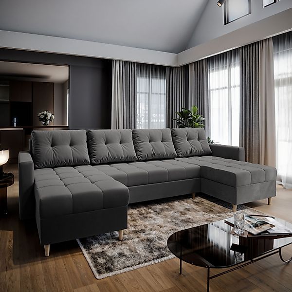 Masseno Ecksofa MILO mit Schlaffunktion U-Form, günstig online kaufen