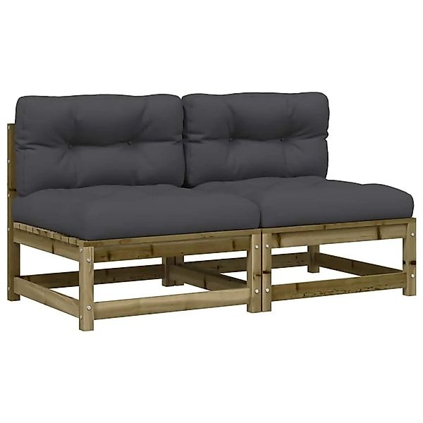 vidaXL Gartensofas ohne Armlehnen mit Kissen 2 Stk Kiefernholz 838092 günstig online kaufen