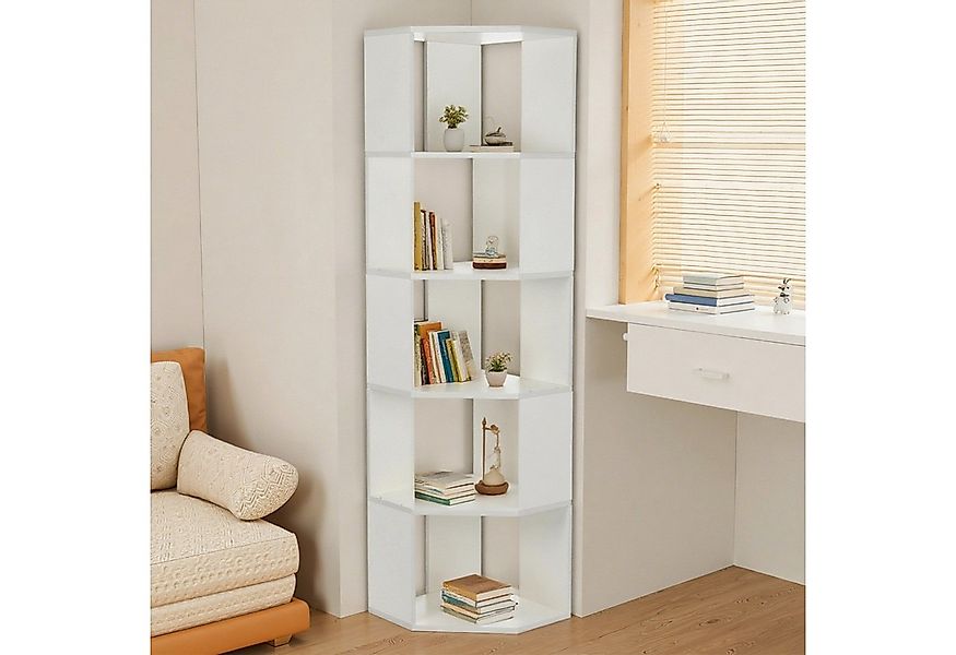 oyajia Bücherregal Bücherregal Eck 159cm für Wohnzimmer Home Office, 5-Stöc günstig online kaufen