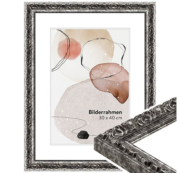 WANDStyle Bilderrahmen H215, Silber, aus Massivholz im Antik Stil günstig online kaufen