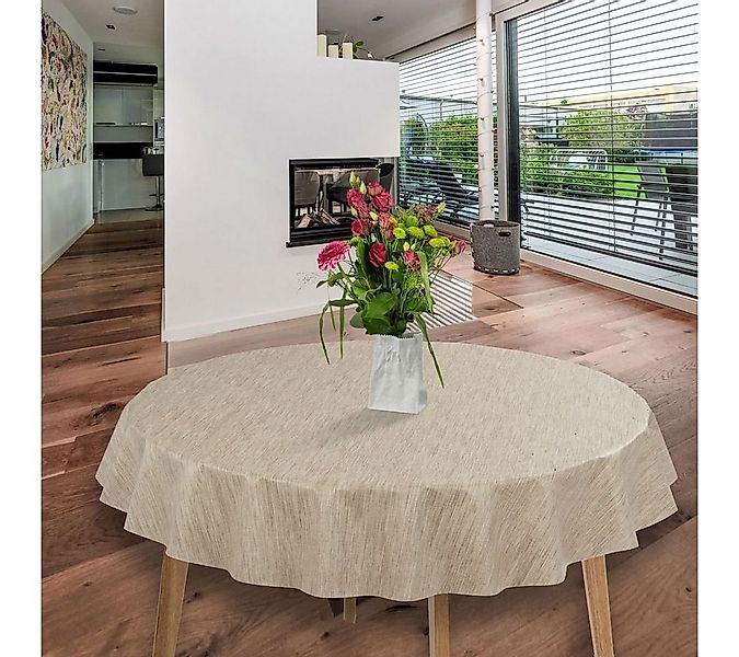 laro Tischdecke Wachstuch-Tischdecken Abwaschbar Leinenoptik Beige Creme Ru günstig online kaufen