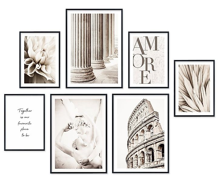 Hyggelig Home Poster Altes Rom - Premium Poster Set OHNE & MIT Rahmen - 7 W günstig online kaufen