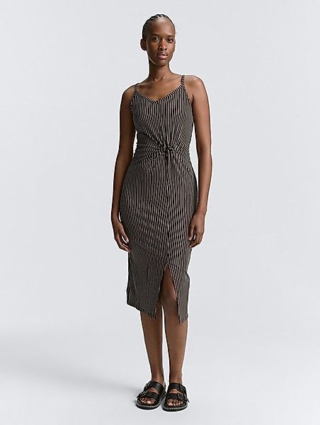 TOM TAILOR Denim Sommerkleid Midi-Trägerkleid mit Twist-Detail günstig online kaufen