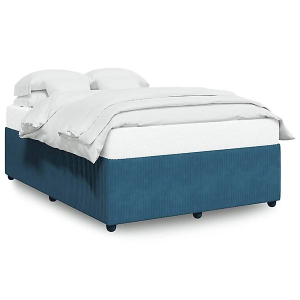 vidaXL Bett Bettgestell Blau 140x190 cm günstig online kaufen