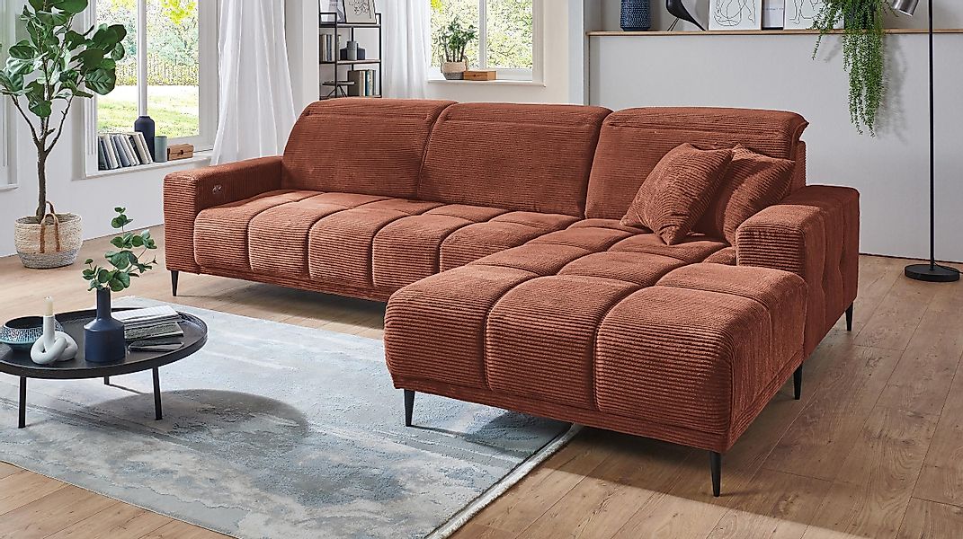 Massivart® Ecksofa MARISOL Cord grau, beige, günstig online kaufen