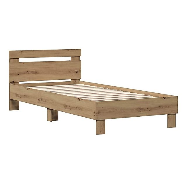 vidaXL Bett Bettrahmen Artisan-Eiche 193 x 95 x 88 cm Massivholz Eiche (1-t günstig online kaufen