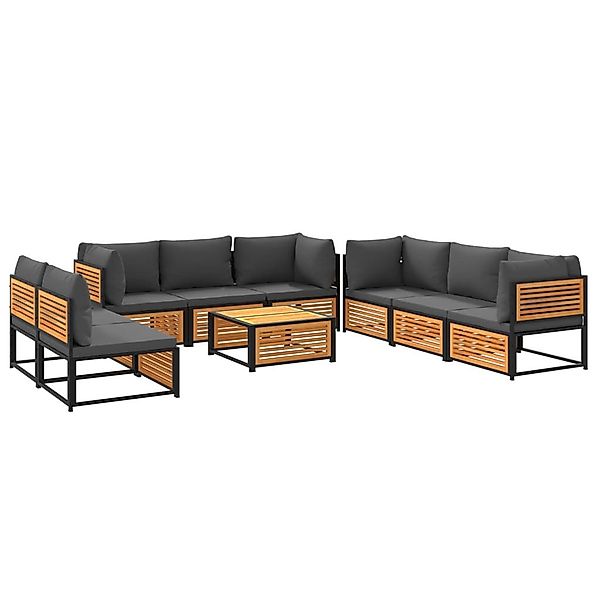 vidaXL Gartenlounge-Set 9-tlg. Garten-Sofagarnitur mit Kissen günstig online kaufen