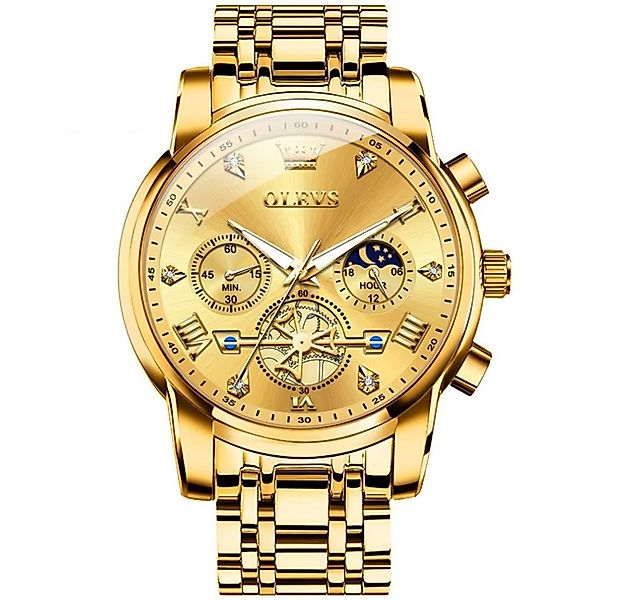 OLEVS Quarzuhr Herrenuhr Chronograph – Luxuriöses Gold Design Olevs günstig online kaufen