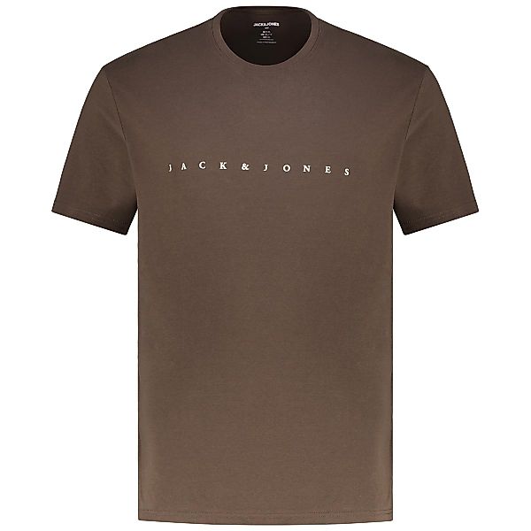 Jack&Jones T-Shirt mit Label-Print Farbe braun Größe: 8XL günstig online kaufen