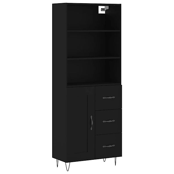 vidaXL Highboard Schwarz 69,5x34x180 cm Holzwerkstoff 3190014 günstig online kaufen