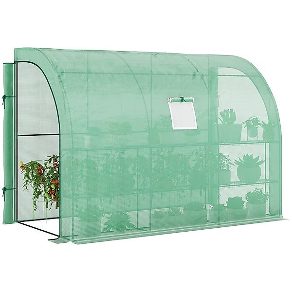 Outsunny Gewächshaus mit Regale aus Stahl 300 x 150 x 213 cm günstig online kaufen